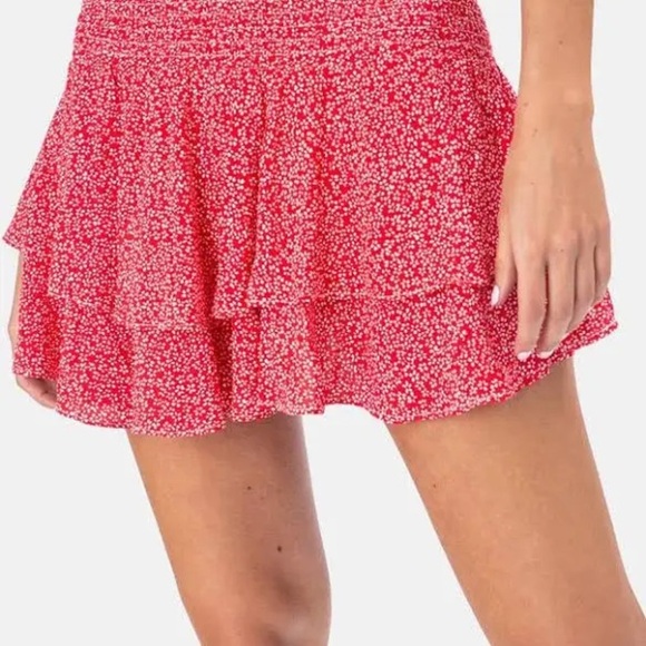 Adika Red‎ Floral Skirt - Picture 1 of 3